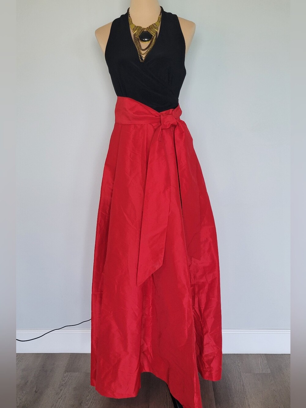 NWT Lauren Ralph Lauren Atelier Taffeta Skirt A-Line Tie-Waist Maxi Gown Size 10 - Picture 2 of 16